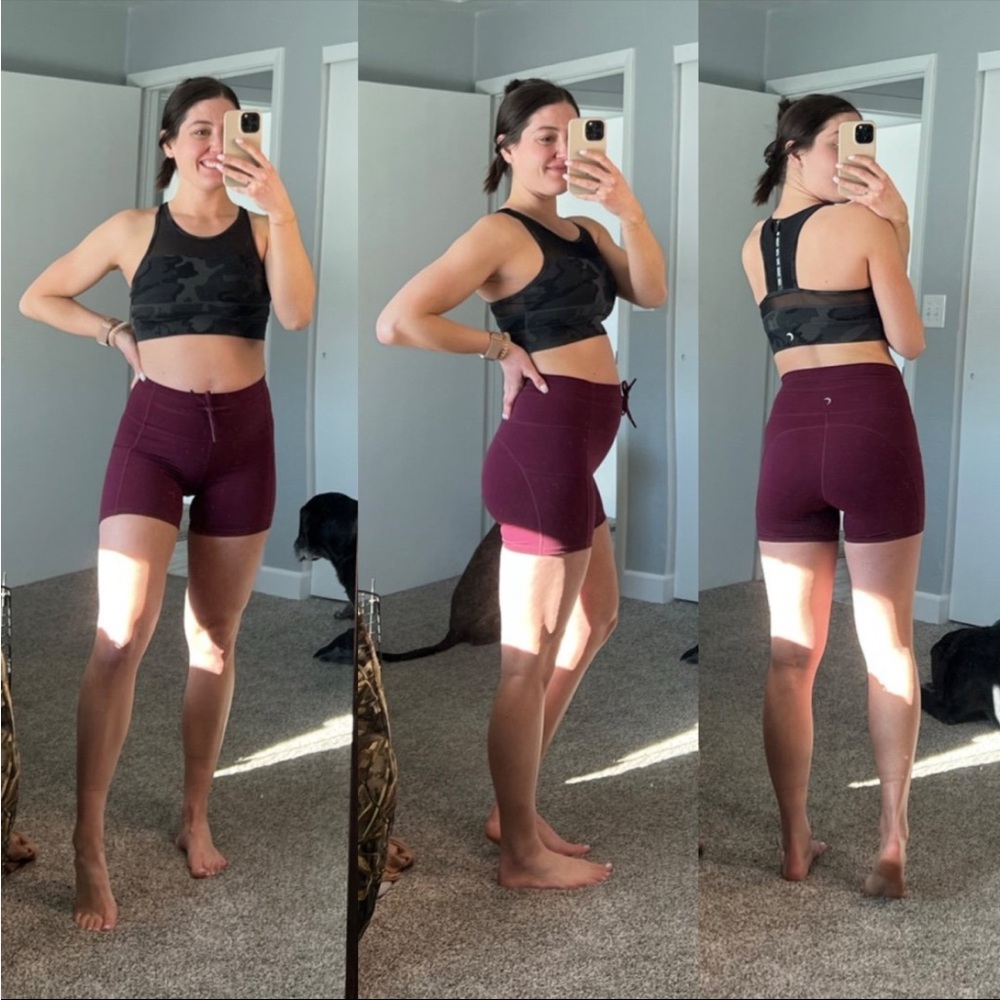 Zyia maroon drawstring luxe shorts with pockets